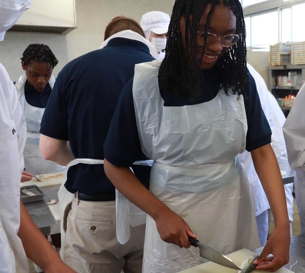 Delray Beach students at a school in Japan